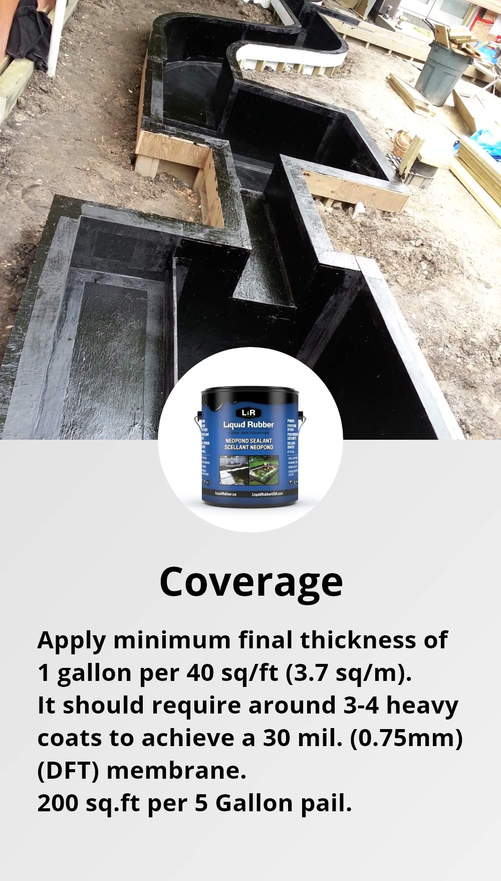 Liquid Rubber NeoPond Waterproof Pond Sealant Fish and Plant Safe