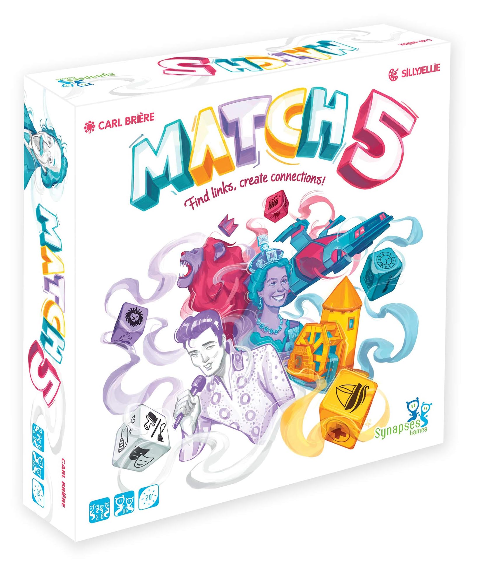 Synapses Games | Match 5 | Family Board Game | Word Association and Dice Game | 2 to 8 Players | 20 Minutes | Ages 10+