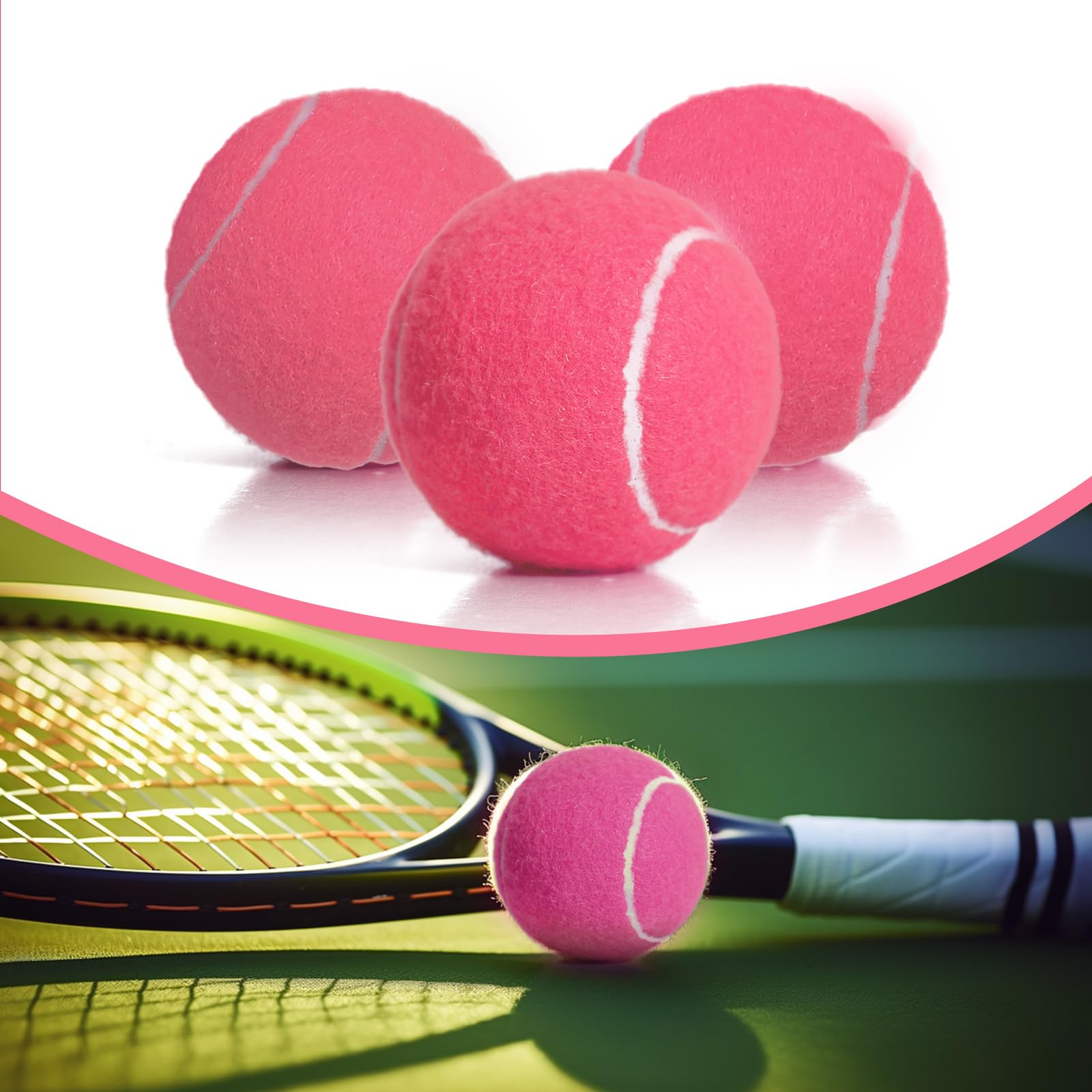 12/18/30/60 Pack Tennis Balls, Training Tennis Balls, Pet Dog Playing Balls, Practice Tennis Balls with Mesh Bag and Shock absorbers for Transport and Beginner Training