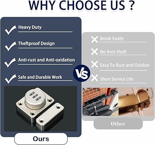 Miniatura 5 de Alise Cerradura de puerta de seguridad con cerrojo de contraseña, MSS002-S plata