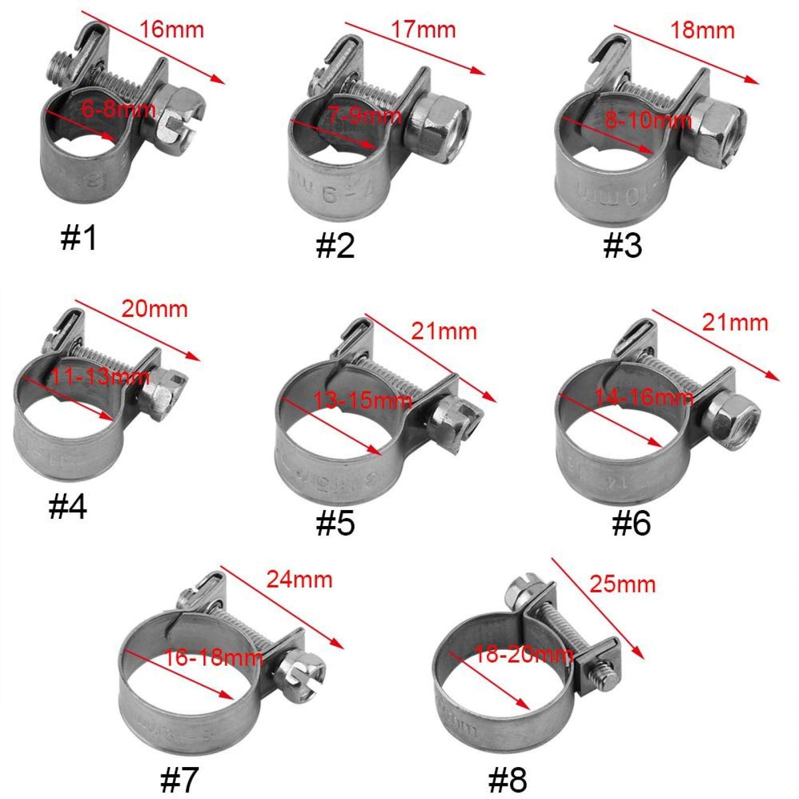 supports de tuyaux, clips colliers de serrage, tout en acier inoxydable collier de serrage collier de serrage collier de serrage réglable colliers de serrage 6mm? 20mm taille en option