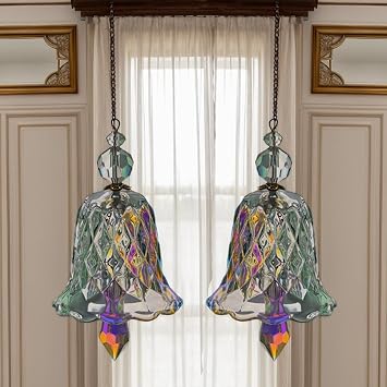 Rainbow Crystal Wind Chimes 2 Pcs,Crystal Suncatchers for Window Hanging Wind Chime Style Garden Sun Catchers,Gifts for Mom, Wife, Grandma Neighbors