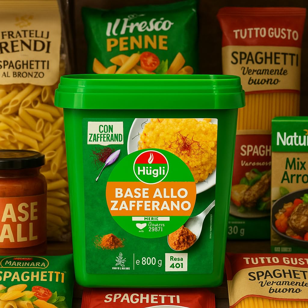 Base allo Zafferano 800g – Preparato Professionale Senza Glutine per Risotti, Paste e Piatti Gourmet – Alta Resa fino a 40 Litri, Facile Dosaggio e Gusto Intenso