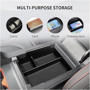 Compatible with 3rd Generation Changan CS55 Plus 2024 2025 ABS Organizer Tray Box Armrest Storage Box Insert Interior Accessories Black