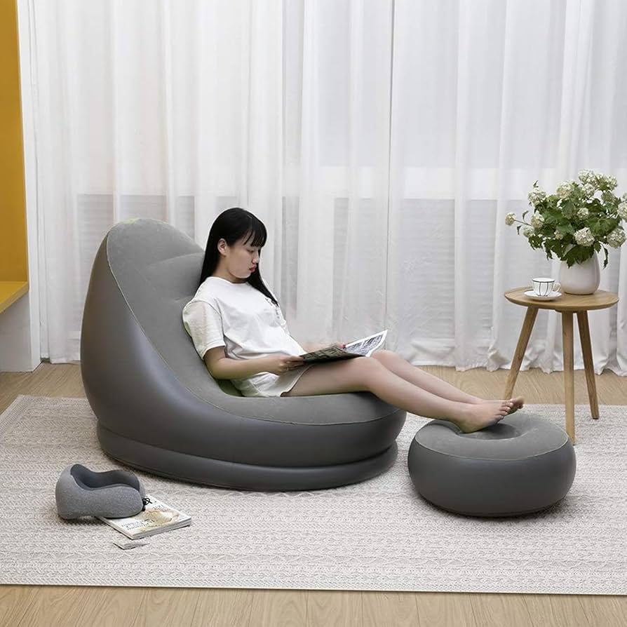 ソファー 1人掛け 超軽量 耐荷重120kg 場所を取らない3.5kg（グレー） Amazon｜NZAIZAI 一人がけソファー 耐荷重150 kg 沙发 持ち転び便利