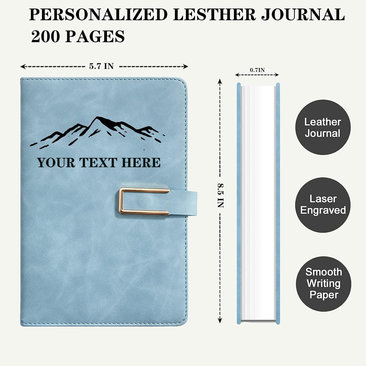 Custom Journals Personalized Engraved Faux Leather Notebook, Gift for Friends,Teacher, Coworker,Graduation-Pattern 4