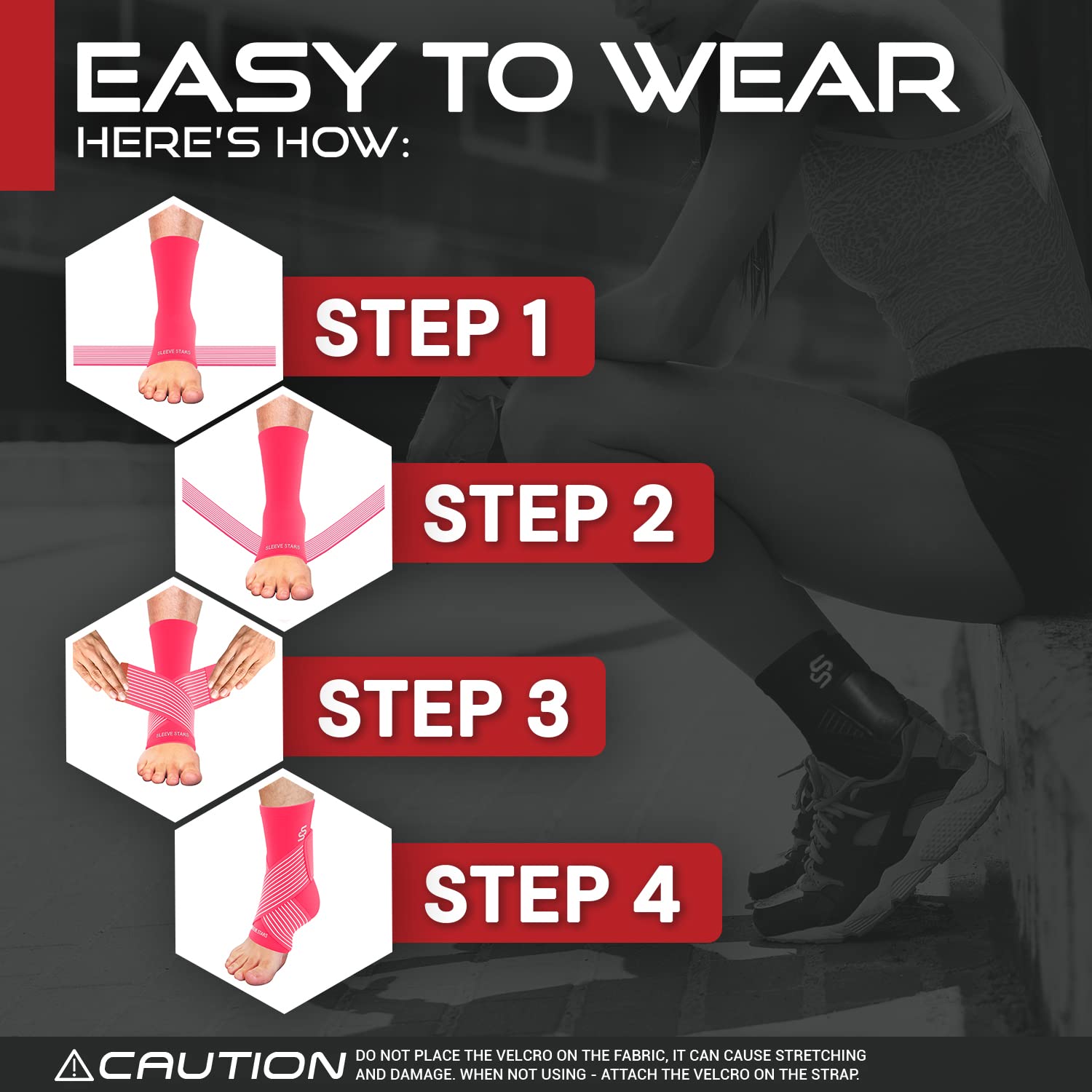 Sleeve Stars Ankle Brace for Plantar Fasciitis Relief, Ankle Wrap & Ankle Brace for Women & Men w/ Ankle Support Strap for Sprain, Ankle Protector Sleeve, Heel Brace for Heel Pain Foot Brace (Single/Hot Pink) : Health & Household