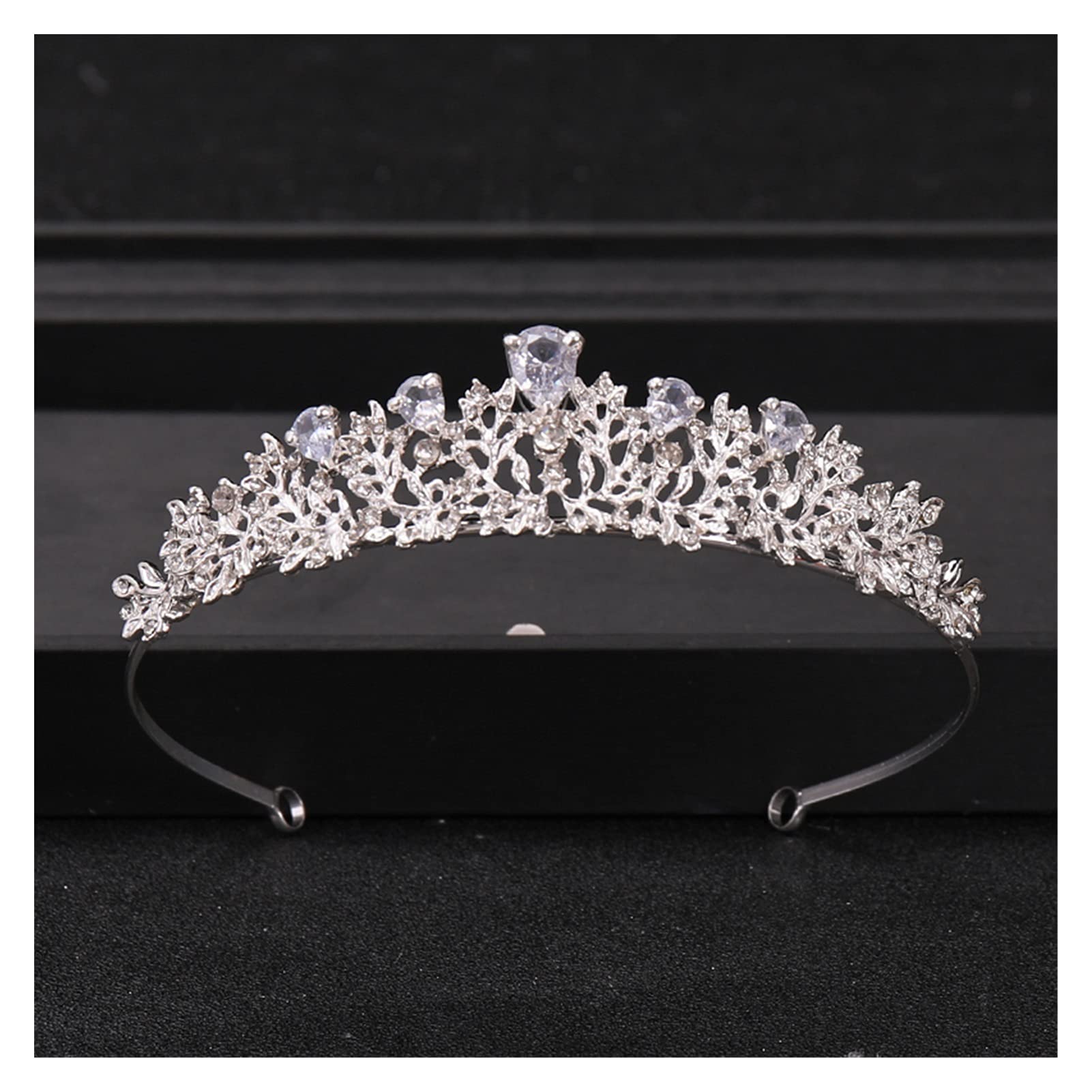 Corona Da Sposa Barocca Con Cristalli E Perle - Diadema Rosa Per Matrimonio E Cerimonie - 3