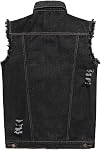 Men's Black Denim Vest Sleeveless Jean Jacket Slim Fit Retro 80’s Vest