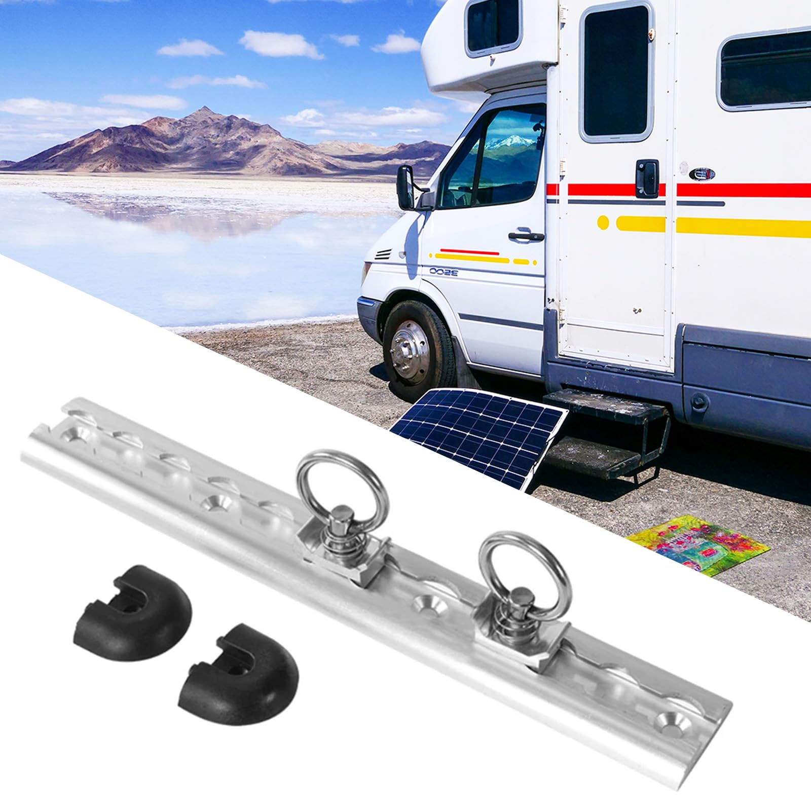 Set Di Binari Aerei In Alluminio Con Raccordi, Con 4 Occhielli Di Ancoraggio E 4 Tappi Terminali Binario Aereo Per Il Fissaggio Di Carichi Per Rimorchi Camion Camper Binario Di Ancoraggio Anodizzato