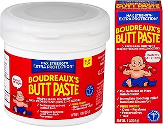 Boudreaux's Butt Paste Diaper Rash Ointment, Maximum Strength, 14 Oz and 2 Oz