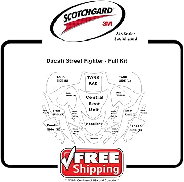 Amazon Com Kits For Ducati Street Fighter 3m 846 Scotchgard Film Paint Protection Automotive