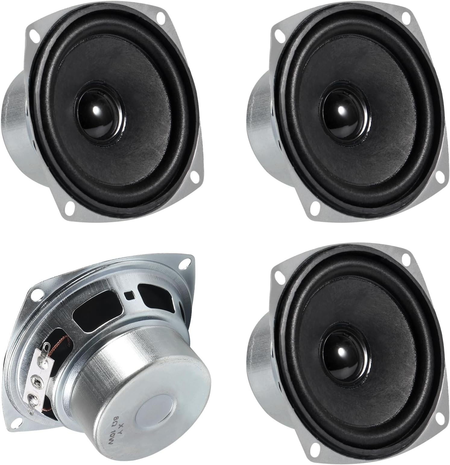 ACEIRMC 4PCS 10W Mini 3" HiFi Full Range Speaker 8 Ohm Anti-Magnetic Audio 2.0/2.1 Home Stereo Woofer Loudspeaker 90dB High Sensitivity for DIY Boom Box Satellites Speaker (4pcs)