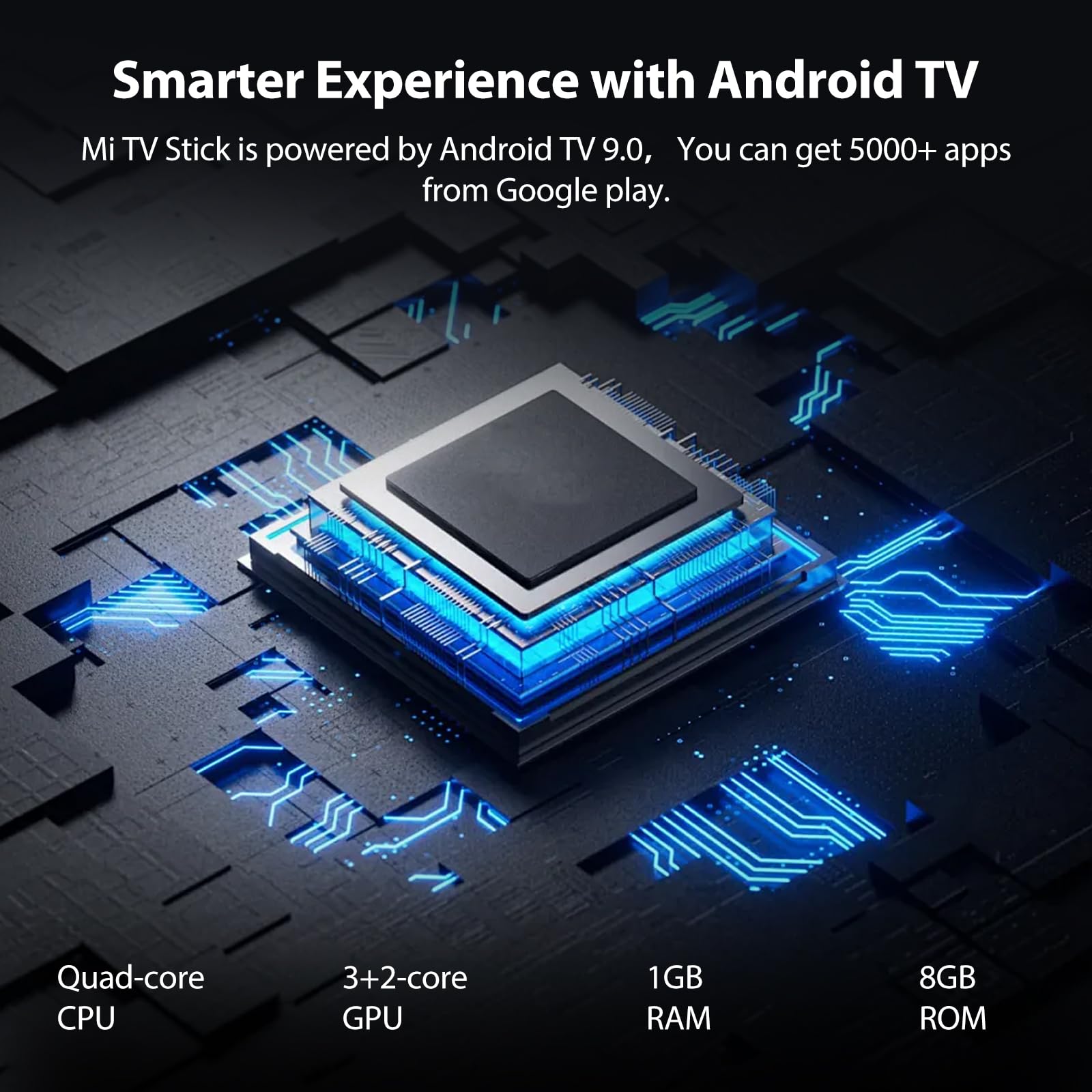 Xiaomi Mi TV Stick, HD-Streaming-Mediaplayer mit Bluetooth-Fernbedienung, Chromecast integriert, Kompatibler Assistant Vocal Google, Unterstützt 2K, Dolby Multichannel HD und DST, Smart-Home-Steuerung