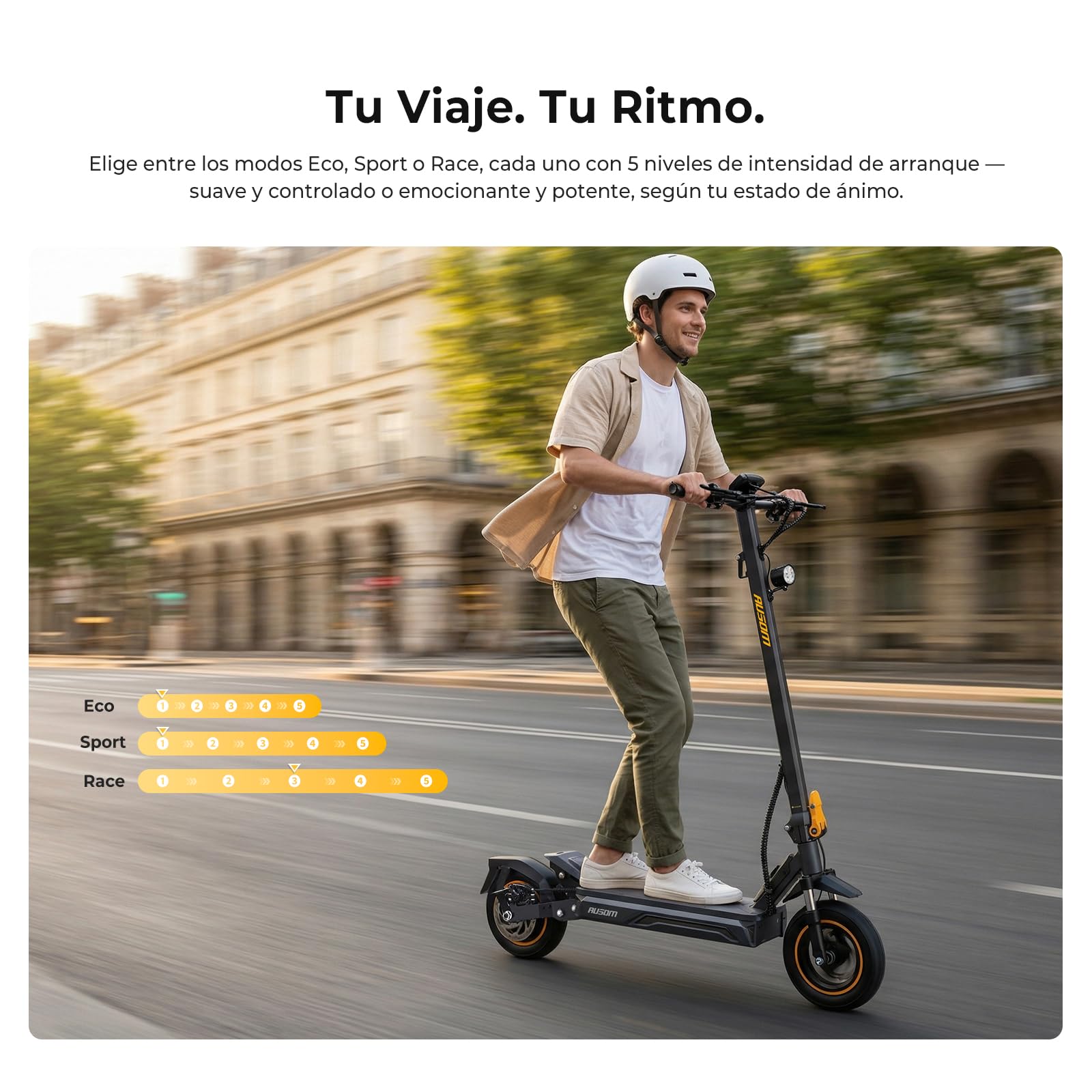 Patinete Eléctrico Ausom K20/K20 Pro, 90KM /70km Autonomía, Batería 48V, Suspensión ShocFree, Neumáticos 10", Frenos de Disco+E-ABS, Scooter eléctrico