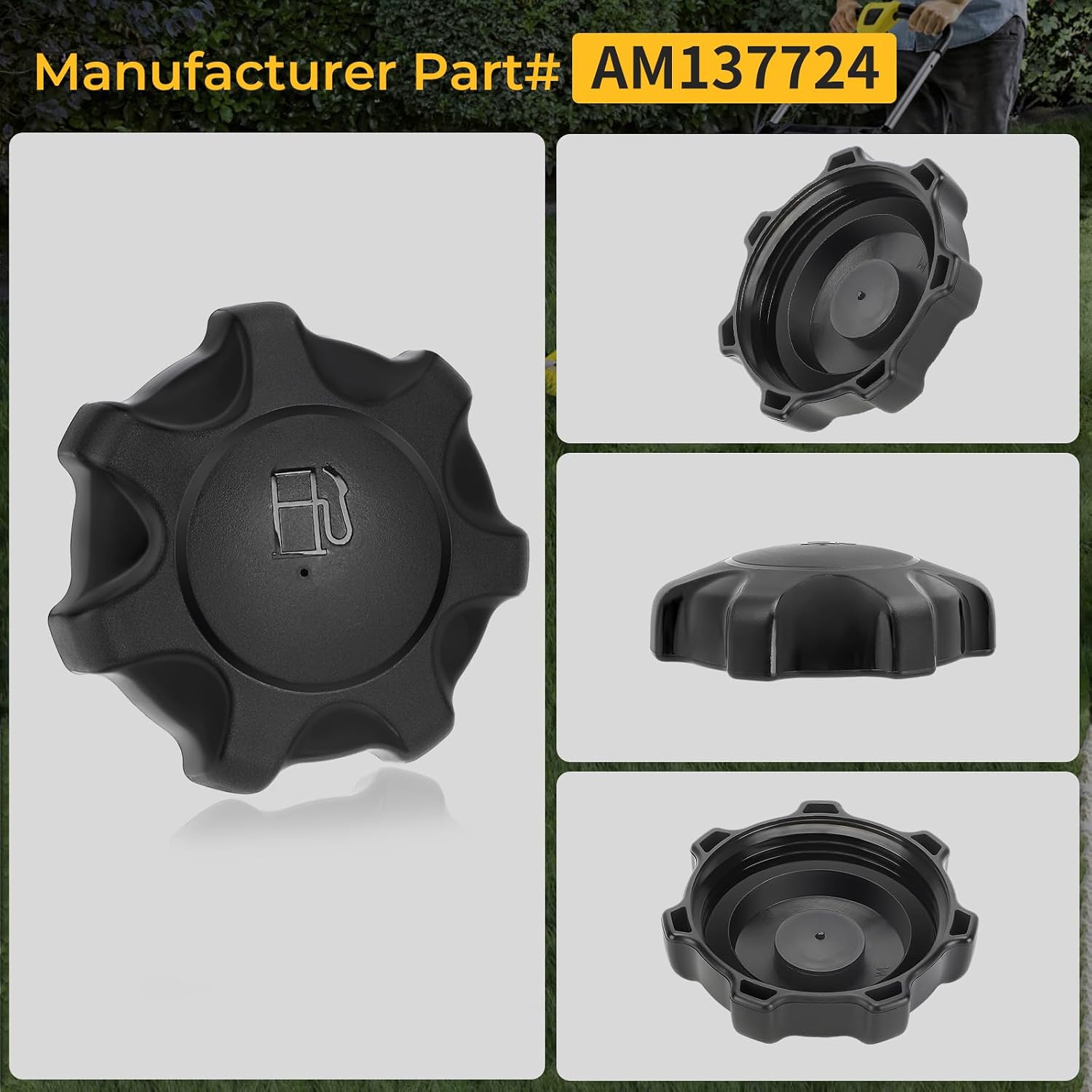 M MATI Fuel Cap Gas Cap for John Deere 325 335 345 LT150 LT160 X300 X300R X304 X320 X324 X340 X360 X465 X475 X485 X500 X520 X530 X534 X540 X575 X585 X700 X720 X724 X728 X729 Z225 Z245 Z425 Z445 Z465