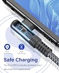 USB C Câble de charge [2-Pack,6ft],Sweguard Cord de chargeur rapide avec 90-Degree Type droit C Charge Nylon pour i Téléphone 17 16 15 Pro Max,Samsung S26/S25/S24/S23/S22/S21 à S10,A71/A54/A51,Note20