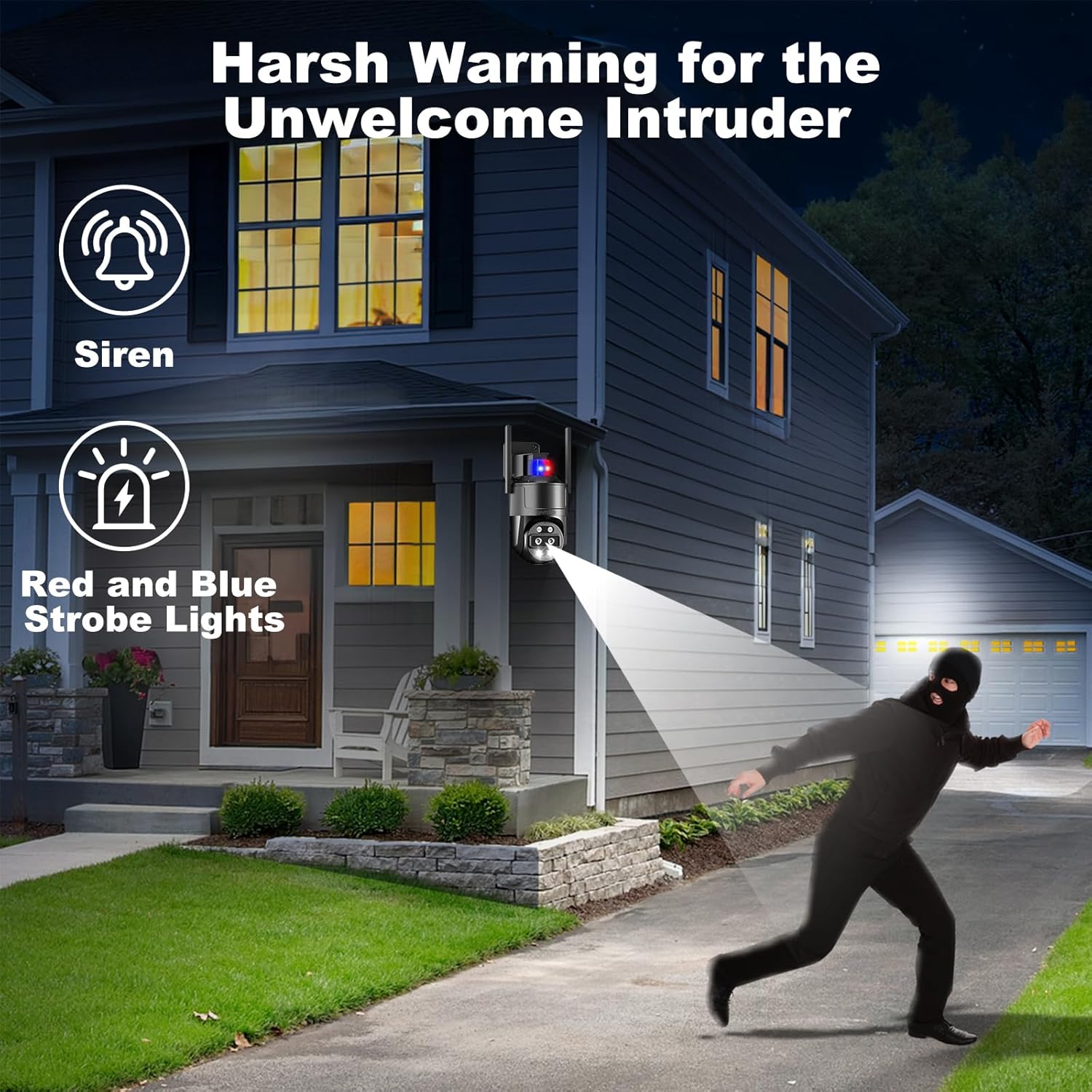 4K/8MP Dual Lens 10X Hybrid Optical Zoom PTZ Outdoor Security IP Camera,5GHz Dual Band WiFi,Auto Tracking,Color Night Vision,Waterproof,Human/Vehicle Motion Detection,Audio-Visual Alarm