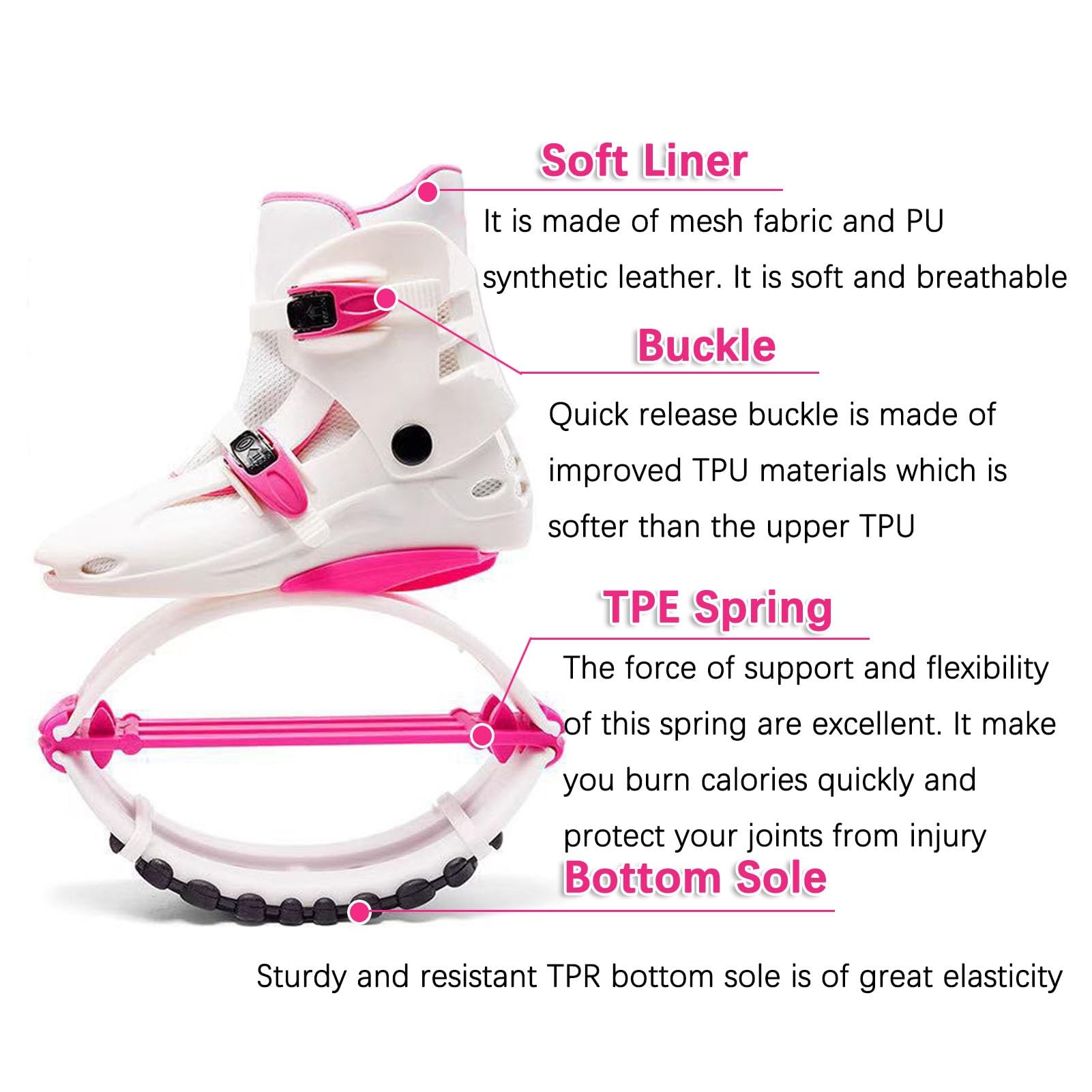 Sprungschuhe Fitness-Moonboots für Damen, Anti-Schwerkraft-Laufstiefel, Tragkraft 55-90 kg