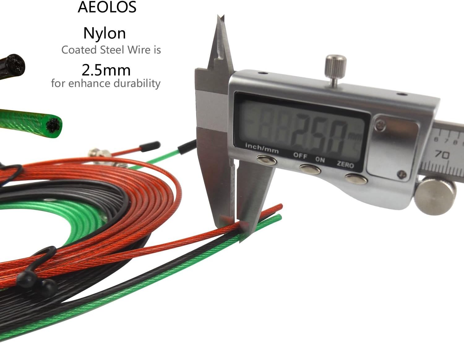 AEOLOS Speed Jump Rope Replacement Cable, 5 Pack 10ft Stainless Steel Ultra Speed Cables with Nylon Polymer Coating for Maximum Speed Lightweight Durability