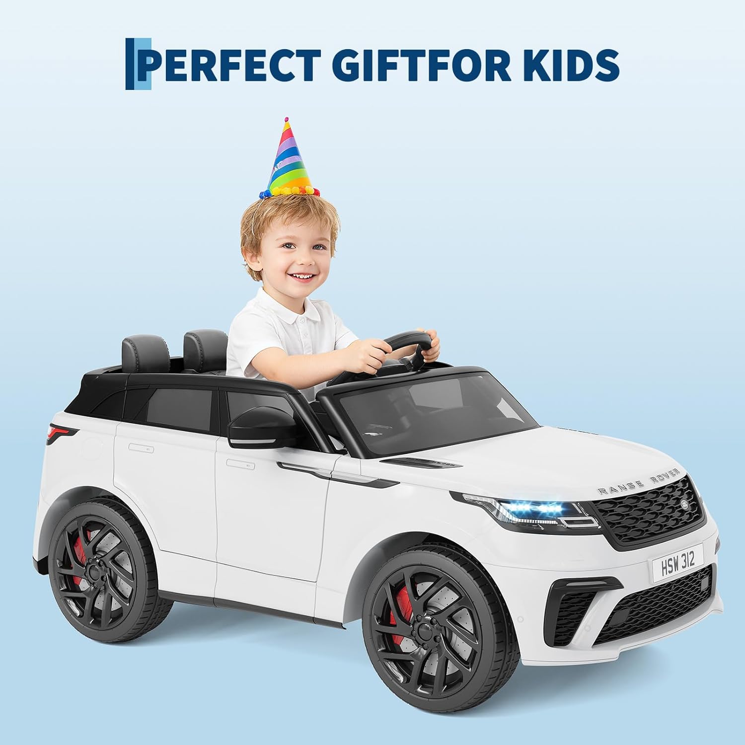 Kids Ride On Car with Remote, Licensed Land Rover Electric Car, Ride On Toys for Kids 3-8 with Mp3 Player, Rocking, Pull Rod