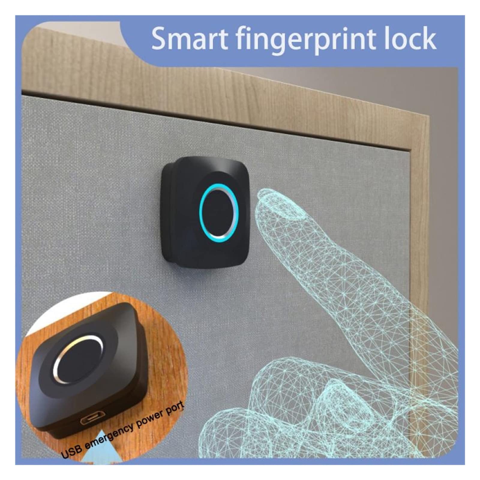 Serrure d'empreinte Digitale verrous intelligents biométriques de Meubles sans clés Armoire à tiroir Garde-Robe serrures d'empreintes digitales pour l'armoire de tiroir - Smart Lock