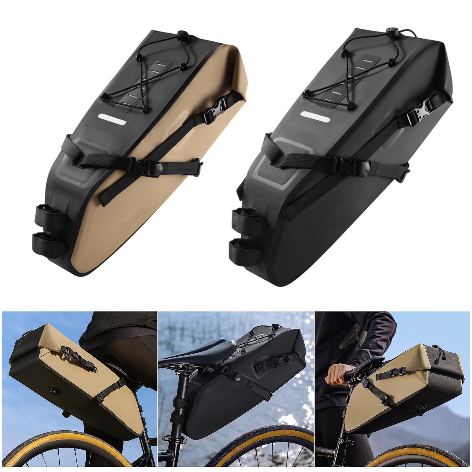 Bolsa de sillín para bicicleta de carretera, bolsillos pequeños, bolsa trasera, tijas de sillín de bicicleta, bolsas traseras, bicicletas impermeables bajo el asiento, almacenamiento