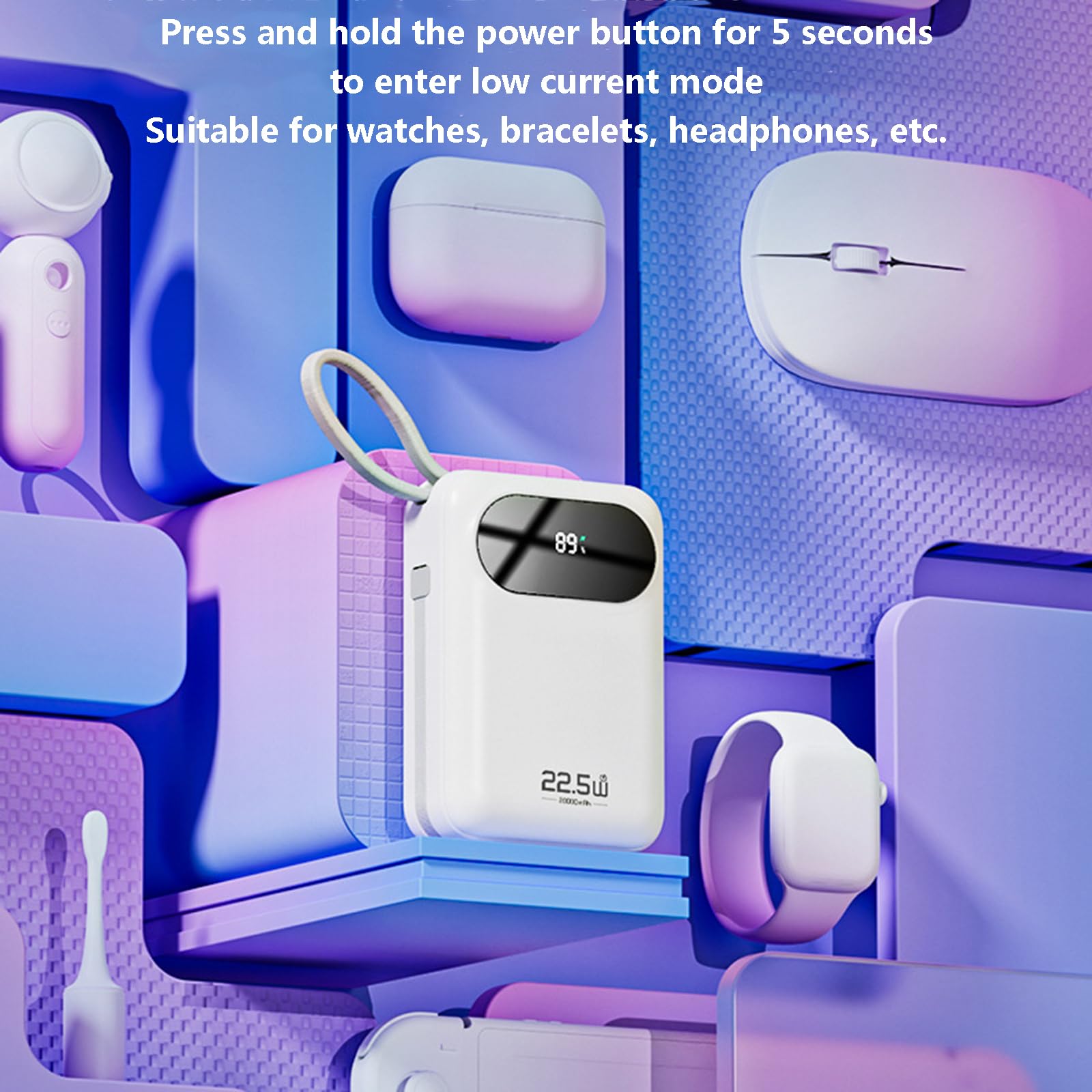 Power Bank 20 000 MAh 22,5W PD - Boîtier En Aluminium Avec écran LED, Charge Rapide USB-C