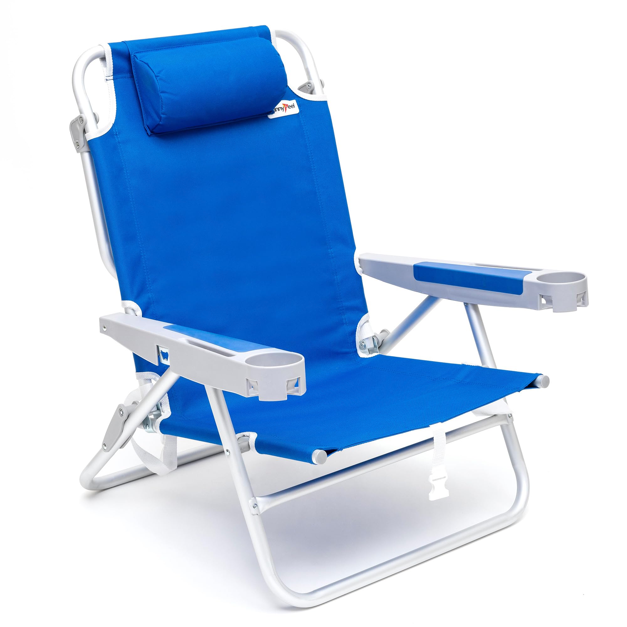 SUNNYFEEL Extra Wide 28" Low Beach Chair 5 Position Lay Flat
