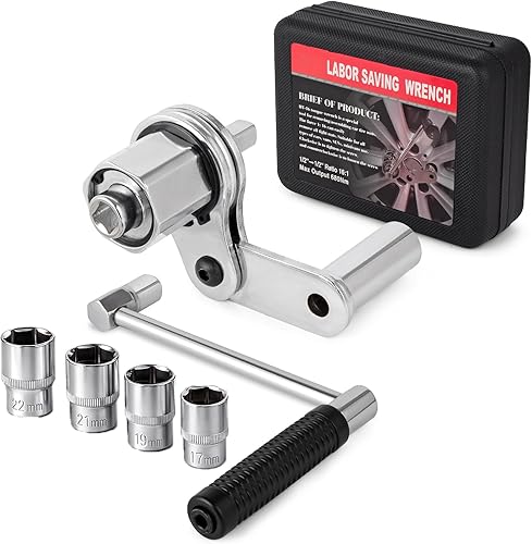 COTOUXKER Multiplicador de par, juego de llaves multiplicadoras de par de servicio pesado para removedor de tuercas de llanta 1/2 driver 1:16 llave