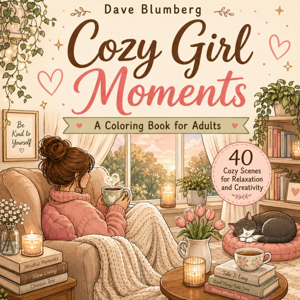 Cozy Girl Moments: A Bold & Easy Coloring Book for Relaxing Cozy Moments