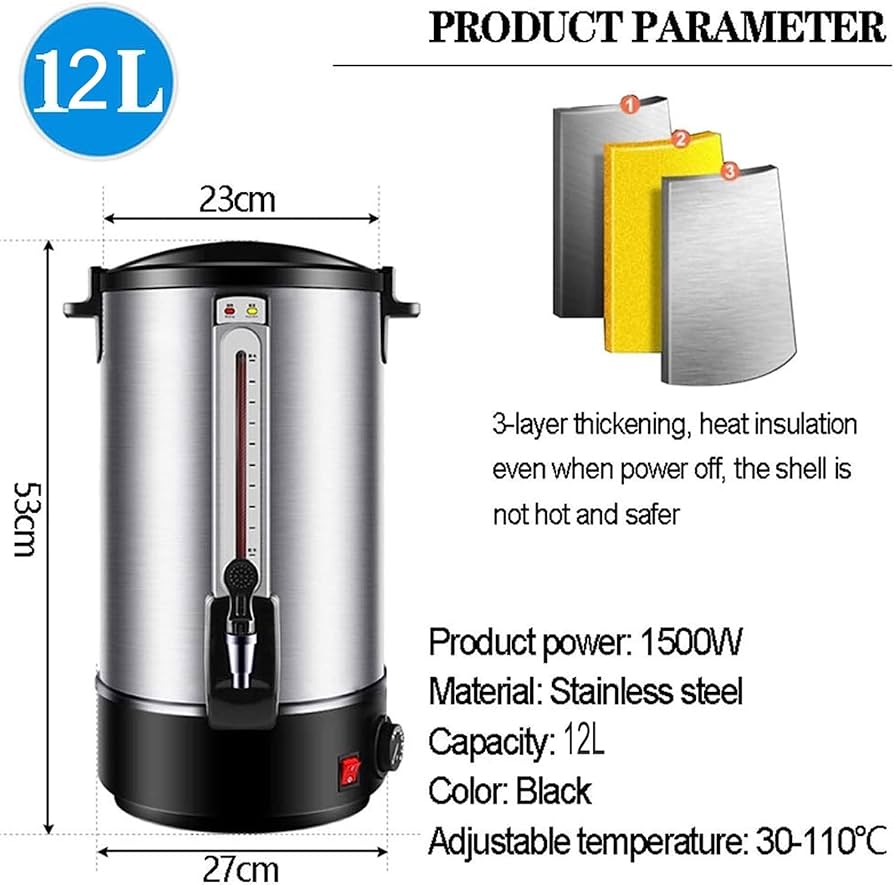 Amazon | 12L 業務用熱湯壺ディスペンサー オフィス用 コーヒー