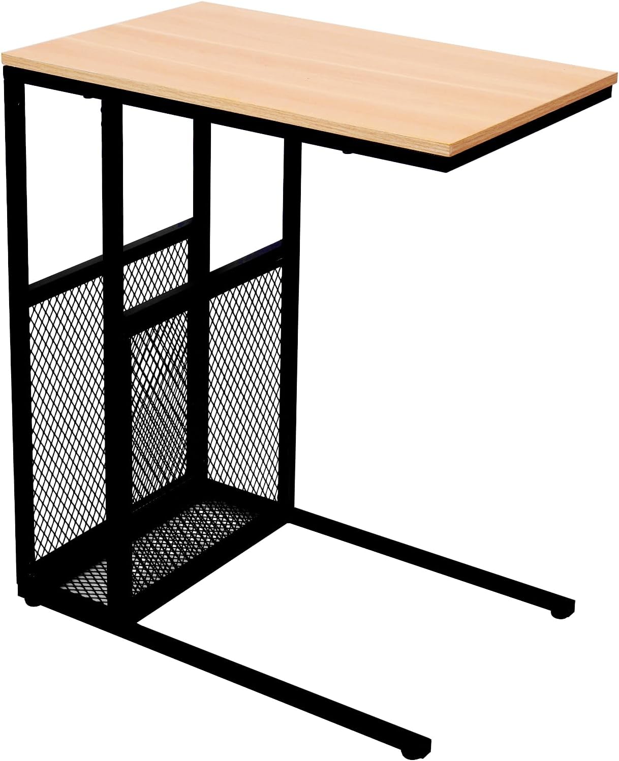 Side Table, C Shaped End Table for Couch, Sofa and Bed, Large Desktop C Table for Living Room,… Large storage side table