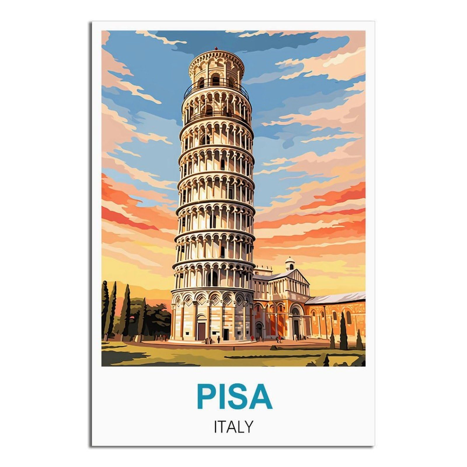 EZMLFA 5D Diamond Art Kits for Beginner,Pisa Italy,Beginners,DIY Full Round Drill Diamond Dot Gem Art Kits for Adults,Crafts for Decor 30x40cm