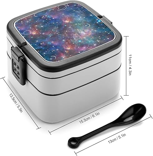 Miniatura 2 de Constellation Moon and Planet Galaxy - Lonchera para adultos, doble capa, a prueba de fugas, contenedores de viaje con cuchara para comida caliente