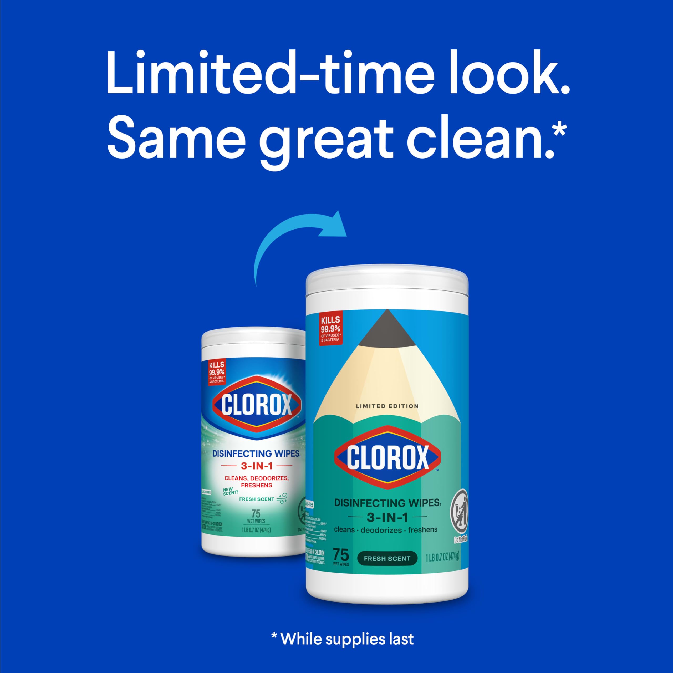 Clorox Disinfecting Wipes Back to School Bleach Free Fresh Scent 75 Count Pack May Vary product thumbnail 4