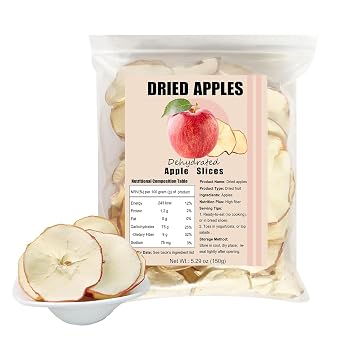 Dried Apple Slices,5.29oz/150g,Fuji Apple Chips for Fruit Snacks,Decor