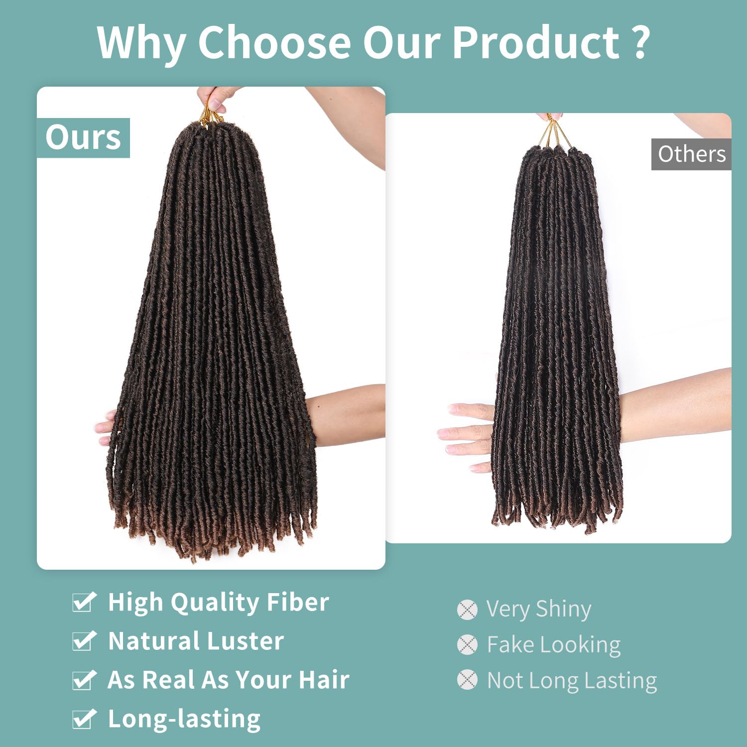 WIGNEE Faux Locs Crochet Hair 18 Inch Soft Locs Crochet Hair Pre Looped Crochet Locs for Black Women Dreadlock Crochet Hair Extensions(18 Inch,1B/30)