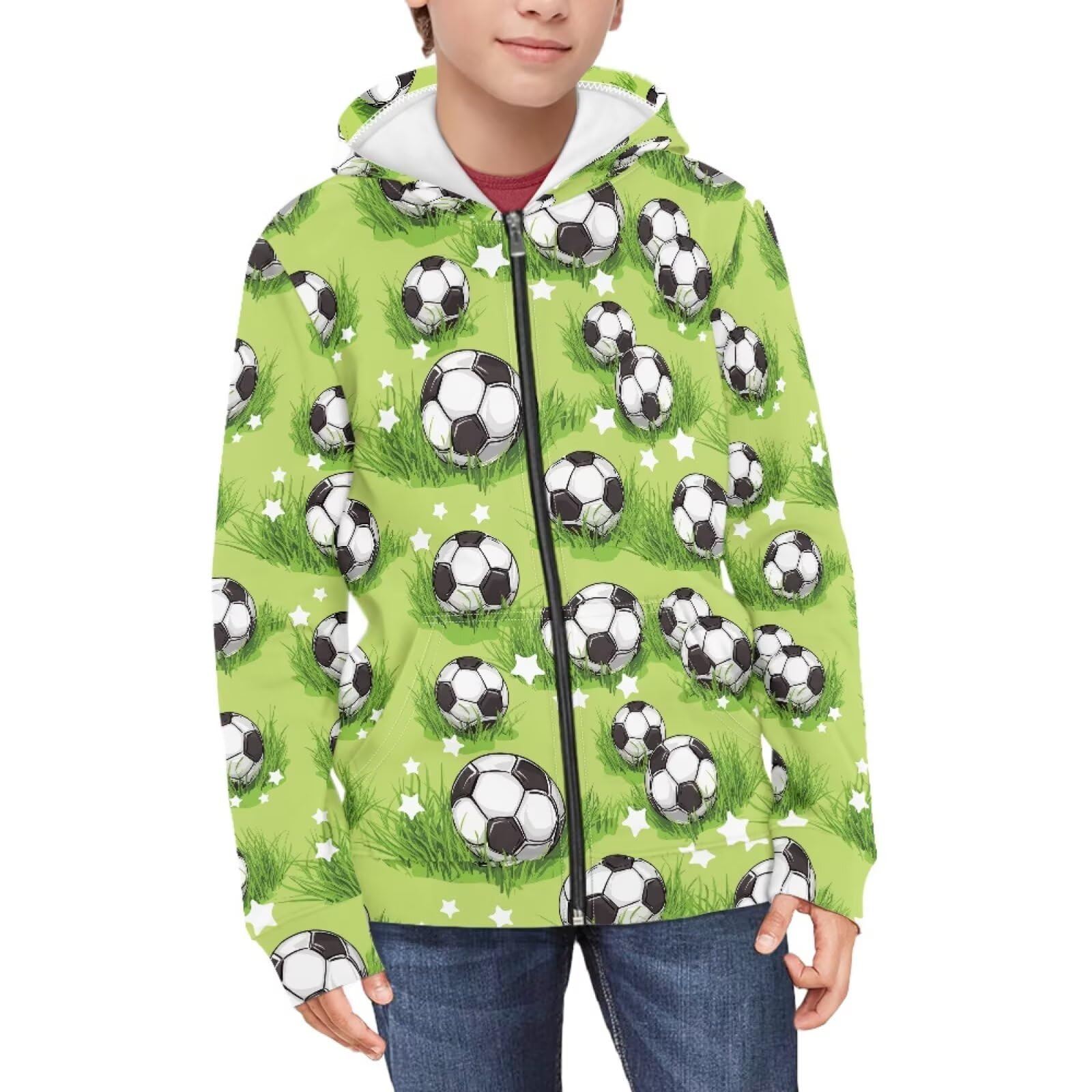 Coloranimal Unisex Girls Boys Long Sleeve Casual Hoodies &amp; Sweatshirts Tops Kids Zip Up Jacket Coat Age 6-16 Year