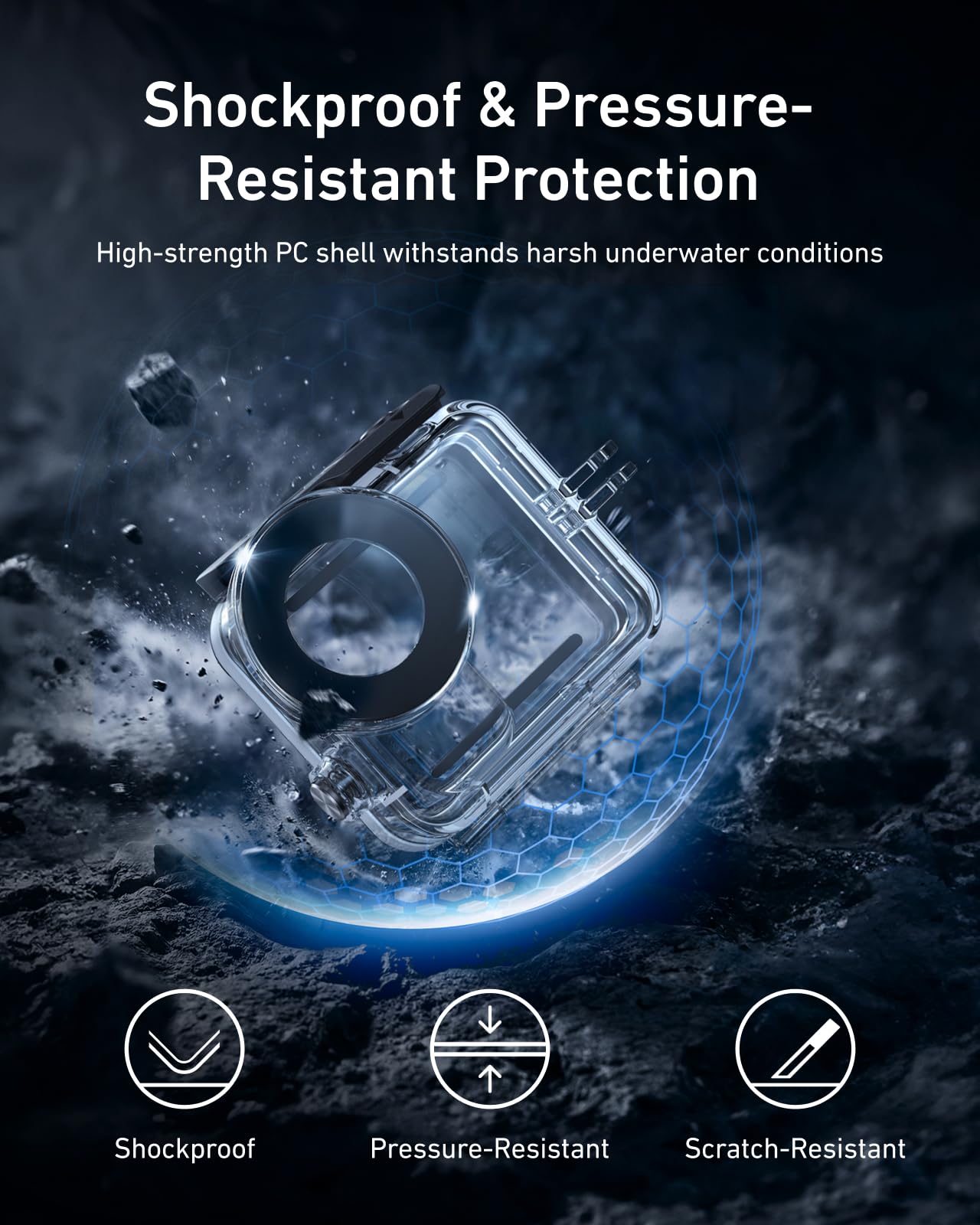 TELESIN Custodia Impermeabile Con Bastone Galleggiante Per DJI Osmo Nano, Custodia Subacquea Da 60 M, Accessori Per Immersioni Profonde E Snorkeling Con Fogli Anti-Appannamento