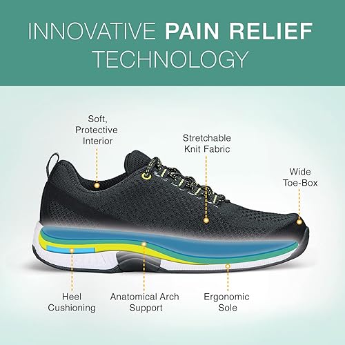 Miniatura 3 de Orthofeet tenis ortopédicos que alivian la fascitis plantar, el dolor de pie y de talón, anchos extendidos, tenis para caminar para mujeres con