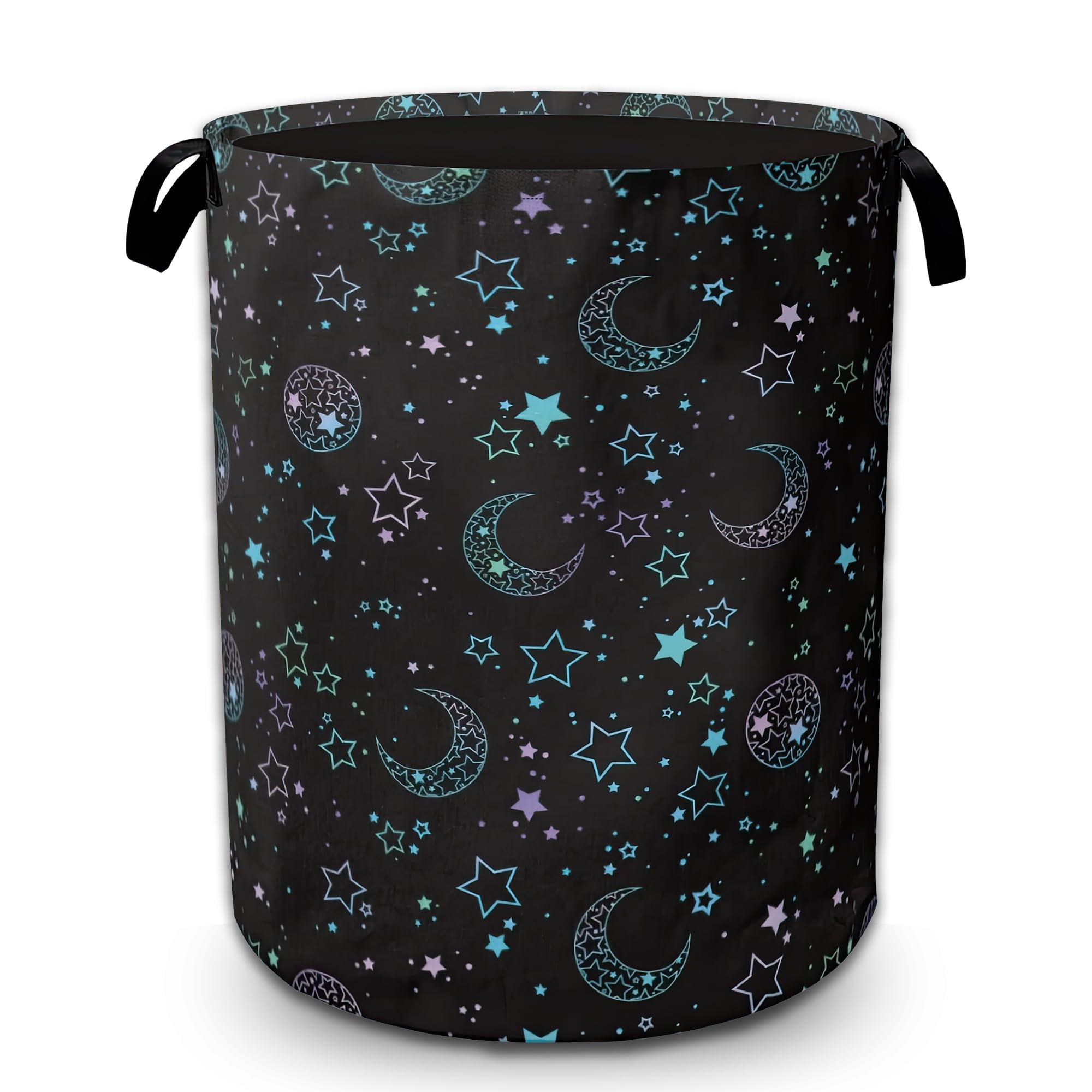 Moon and Star Laundry Hamper Girls Laundry Basket Collapsible Organizer Basket for Toy Storage Gift Washing Baskets Bedroom Dirty Clothes kids Nursery Hamper