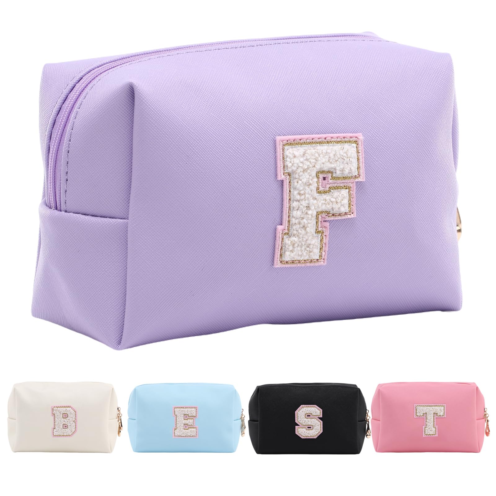Personalized Makeup Bag,Waterproof Travel Makeup Pouch Cosmetic Bag Birthday Gift for Women Mom，Bride Bridesmaid Cosmetic Bag A-Z — view 128