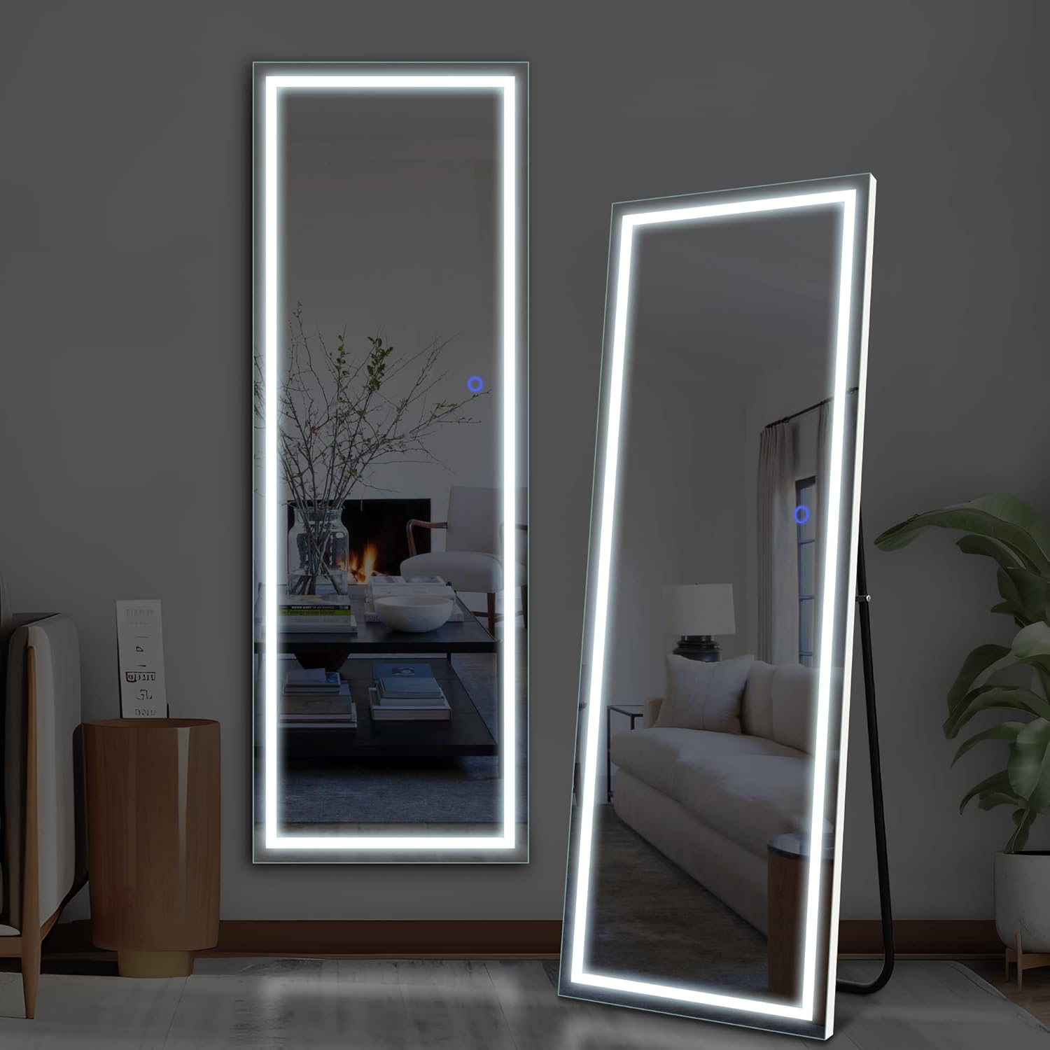 NicBex 63 x 16 Inch Full Length Mirror with LED Lights