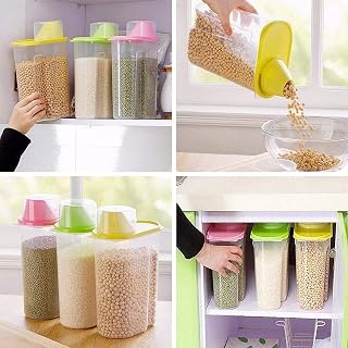 Cereal & grain storage containers, set of 3