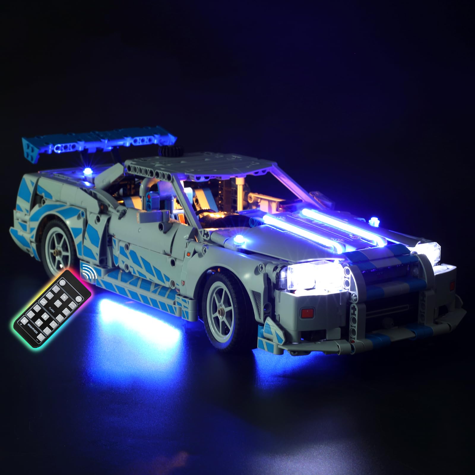 Light Kit Compatible with Lego 42210 2 Fast 2 Furious Nissan Skyline GT-R (R34) – LED Lighting for Lego Technic Car Building Set - NOT Included The Model Set - RC Version