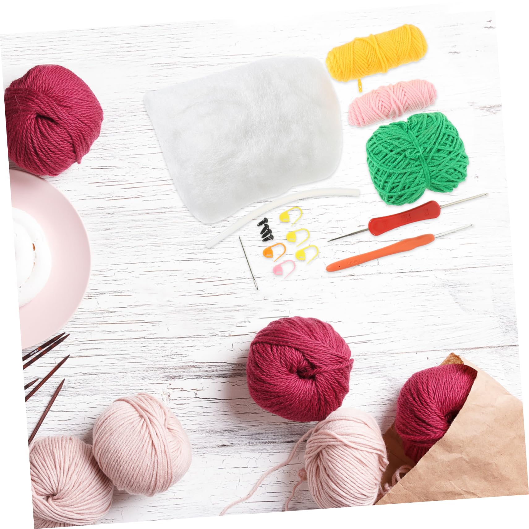 Tofficu 3 Juegos kit de crochet para principiantes equipo kit de arte decoração casa decoración casa kit para aprender a tejer kit de ganchillo para principiantes para Cable