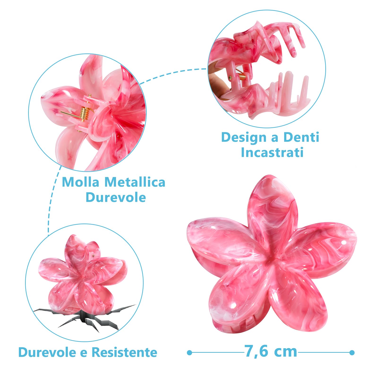 Pinzas Pelo Mujer Flor para Cabello Fino y Grueso, Accesorios Peinar