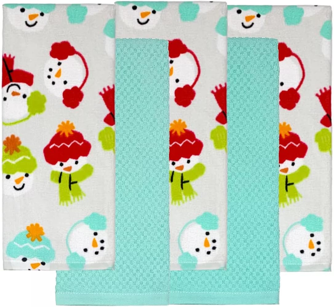 St. Nicholas Square Snowman Toss Kitchen Towel 5-pk