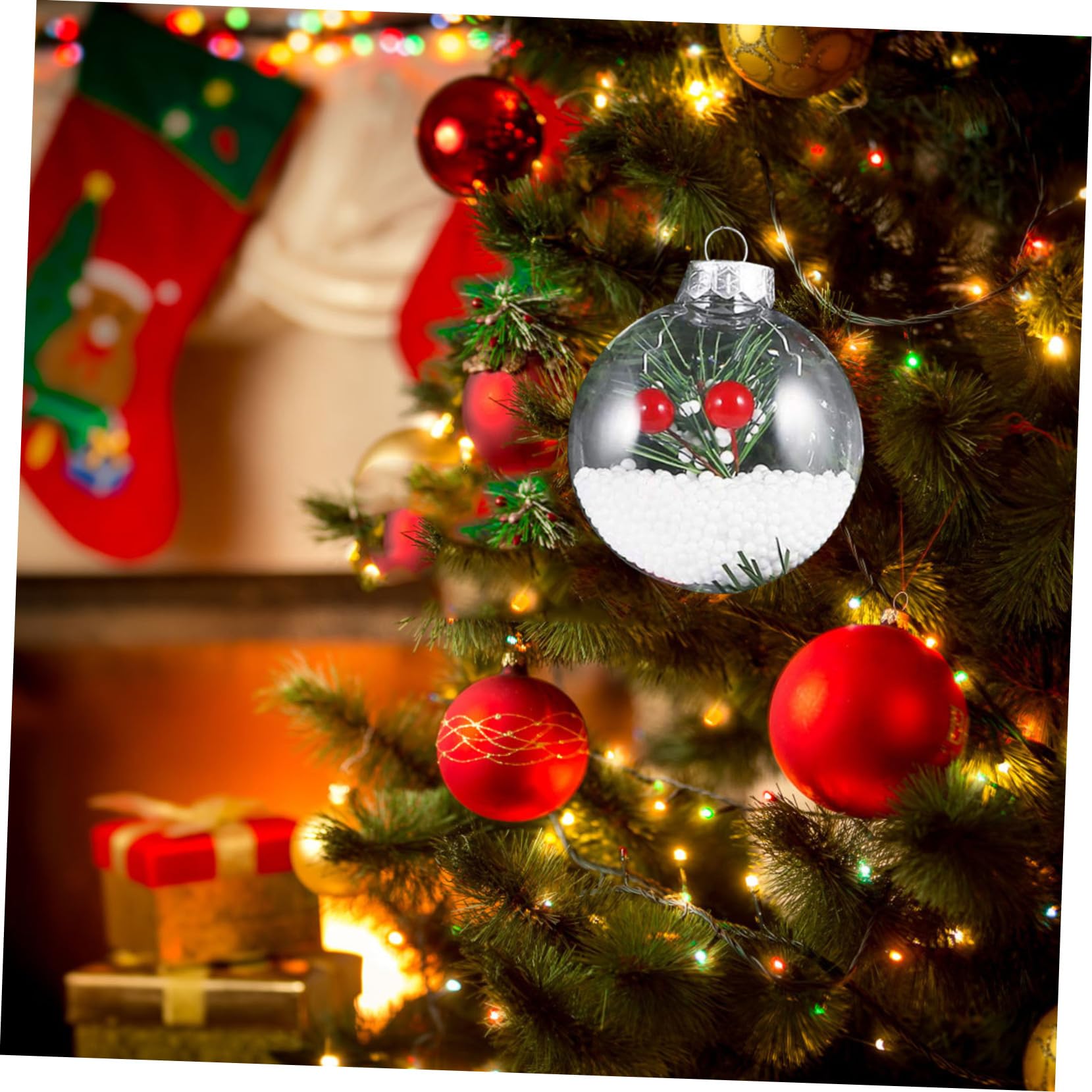 20pezzi Palline Di Natale Trasparenti Da Decorazioni Da Appendere All Albero Di Natale Ciondoli Per Feste Natalizie